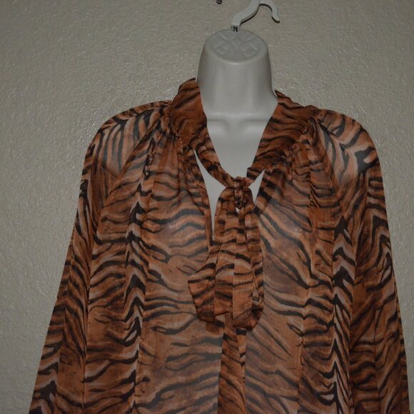 NWT $250 Sz SS Misa Los Angeles Gracie Animal Print Tigresse Blouse - Picture 3 of 7